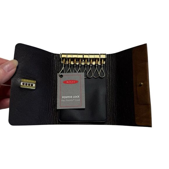 Vintage Rolf’s Positive Lock Key Kaddy Leather Key Fob Brown New - Picture 5 of 9